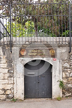 Entrance to the Cinili Cocuk Kutuphanesi, a children's library located in the Uskudar district of Istanbul, Turkey