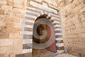 The entrance to the Citadel of Raymond de Saint-Gilles, a crusader fortress. Tripoli, Lebanon