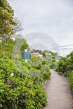 Entrance to Cliff walk trail in York Maine photo