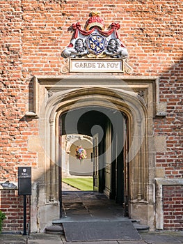 Entrance to courtyard Magdalene college, Cambridge, England.