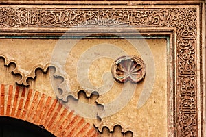 Entrance to El Badi palace.detail. Marrakech . Morocco