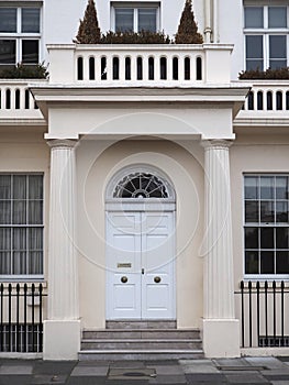 Entrance to elegant townhouse