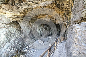 Entrance to famous Caleta negra cave on Fuerteventura