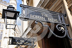 Entrance to the Famous Roman Baths in Bath England