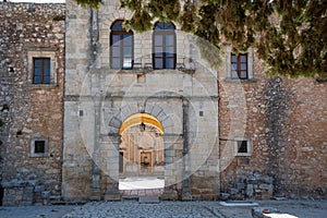 The entrance to the former Orthodox monastery of Arkadi on the Greek island of Crete
