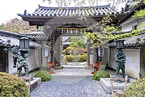 Entrance to Fukuchi-in temple lodging in Koyasan, Japan