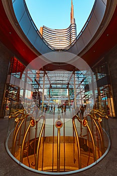 The entrance to Gae Aulenti Square