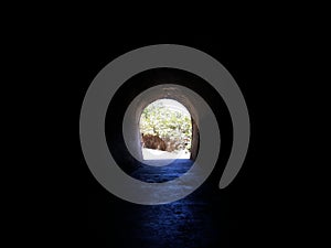 entrance to the Guajataca tunnel in Isabela, Puerto Rico photo