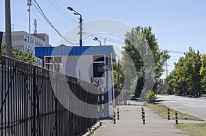 Entrance to the guarded parking lot