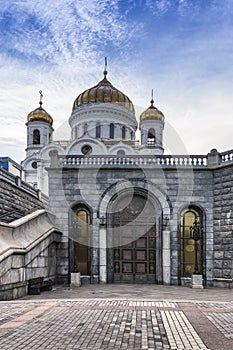The entrance to the hall of Church cathedrals of the biggest Cathedral of Russian Orthodox Church