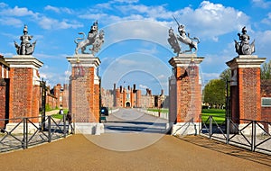 Entrance to Hampton Court Palace, London, UK