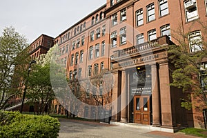 Entrance to the Harvard Museum of Natural History in Cambridge, MA, USA