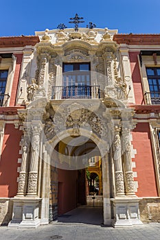 Entrance to the historic Arzobispal Palace in Sevilla