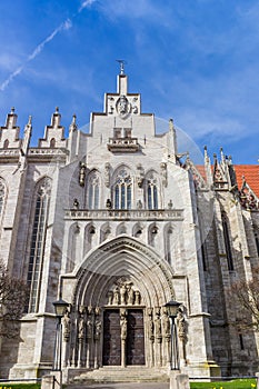 Entrance to the historic Marienkirche church in Muhlhausen photo