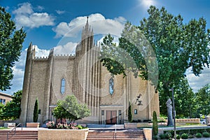 Entrance to Historic Parish of Christ the King Church in Tulsa, Oklahoma