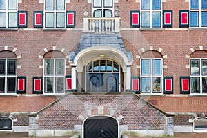 Entrance to the historic town hall building of Veendam photo