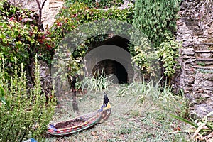 Entrance to the home in the rock