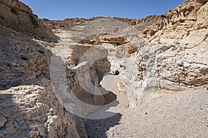 Entrance to the Horseshoe Section of Nahal Nekarot Steam in the Makhtesh Ramon Crater in Israel