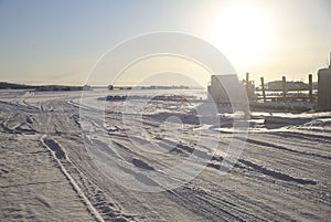 Entrance to Ice Road, Yellowknife photo
