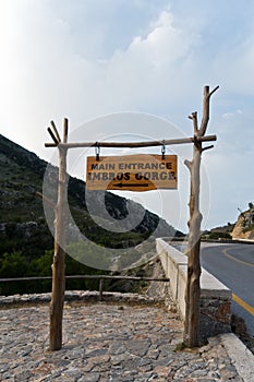 Entrance to Imbros gorge near Chora Sfakion, island of Crete