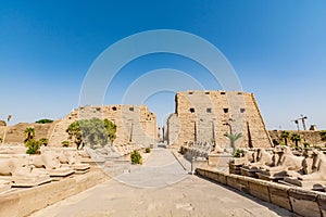 Entrance to the Karnak Temple in Luxor, ancient Thebes, Egypt photo