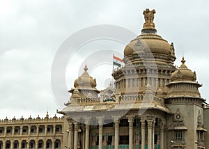 Entrance to Karnataka Parliament building in Bengaluru.
