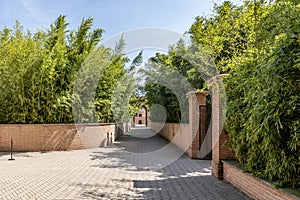 The entrance to the labyrinth of the masone di Fontanellato, Parma, Italy