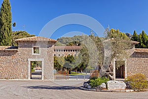 Entrance to Lluc Monastery, Mallorca.