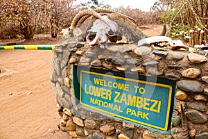 Entrance to lower zambezi national park zambia