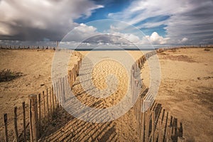 Entrance to Lozari beach in Balagne region of Corsica