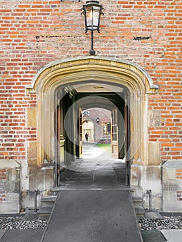 Entrance to Magdalene college, Cambridge, England.
