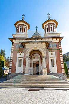 Entrance to the main temple of the Sinai Monastery, Romania