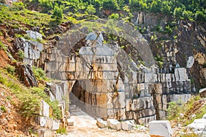 Entrance to a Marble quarry in Carrara, Italy