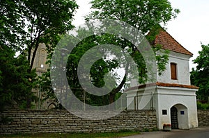 Entrance to medieval ruined St. Birgitta convent in Pirita region, Tallinn, Estonia