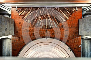 Entrance to metro Biblioteka Imeni Lenina background photo