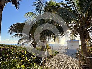 Entrance to Miami Beach on a nice summer day