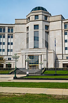 Entrance to the Michigan Hall of Justice Building