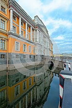 Entrance to Mikhailovsky Castle in Saint-Petersburg, Russia photo