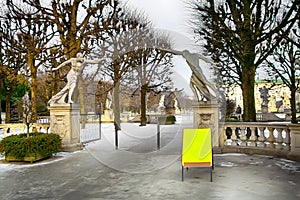 Entrance to Mirabell Gardens and Mirabell Palace, Salzburg, Austria