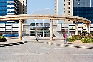 Entrance to the modern building, shopping mall in Khartoum, Sudan