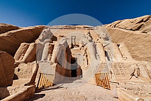 The entrance to the most important temple in Egypt the Abu Simbel Temple dedicated to Ramesses the second photo