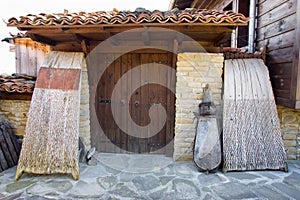 Entrance to the museum in the village of weaving Zheravna