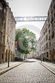 Entrance to the Nikolaiviertel district in Berlin in Germany