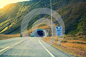 Entrance to the Nordkapp tunnel photo