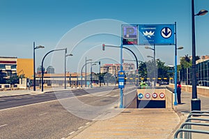entrance to the oceanografic car park at marine complex in Valencia