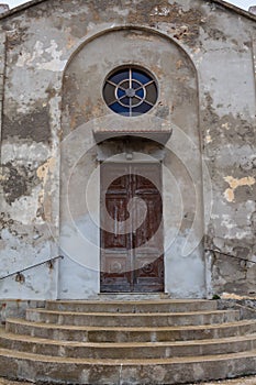 Entrance to an old church, Argentiera, Sardinia