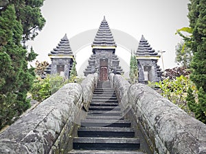 the entrance to the Parahyangan Jagatkarta Temple on Mount Salak, a place of worship for Hindus, Bogor, West Java, Indonesia photo