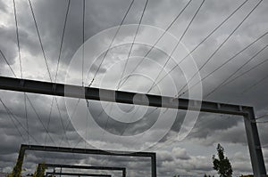 The entrance to the park is enhanced by metal trellises from galvanized gates connected by cables, along which the vines grow and