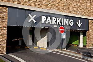 Entrance to parking