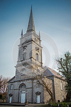 Entrance to peter's church in Drogheda, Ireland on a sunny morni